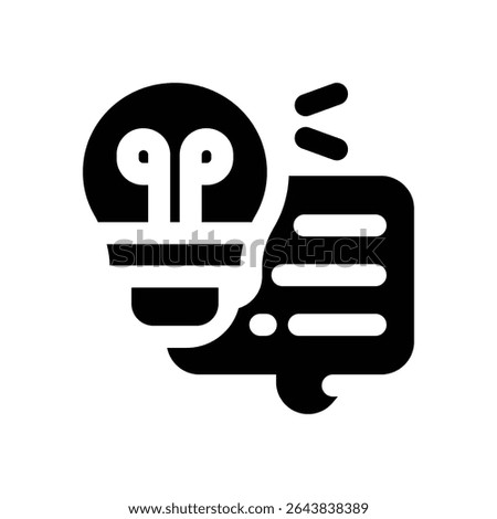 inspiration glyph icon. Strong and solid vector icon for websites, mobile interfaces, presentations, and visual branding. High quality and easy to edit.