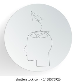 Inspiration head icon. Vector illustration.