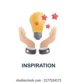 Inspiration icon in 3d. Colored illustration from creative package collection. Creative Inspiration icon for web design, templates, infographics and more