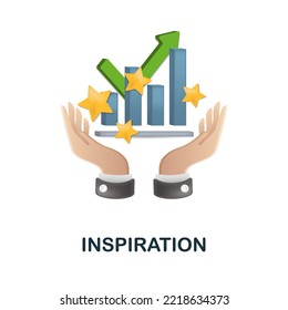 Inspiration icon. 3d illustration from human productivity collection. Creative Inspiration 3d icon for web design, templates, infographics and more