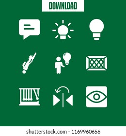 inspiration icon. 9 inspiration vector set. momentum, visibility, mirror and speech bubble icons for web and design about inspiration theme