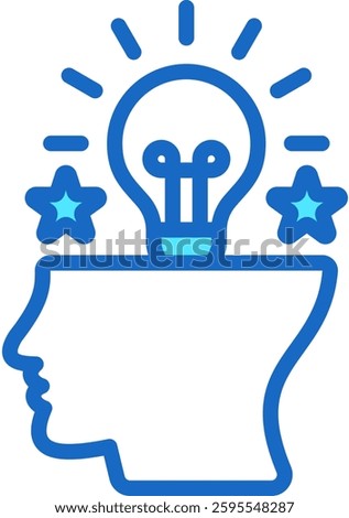 Inspiration Icon Blue Color Vector Illustration