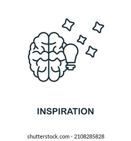 Inspiration icon. Line element from graphic design collection. Linear Inspiration icon sign for web design, infographics and more.