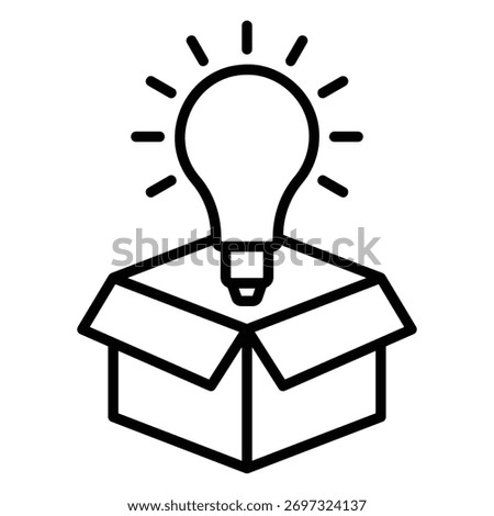 Inspiration icon or out of the box idea with light bulb