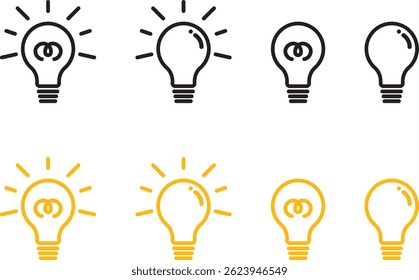 Inspiration icon set, light bulb icon set
