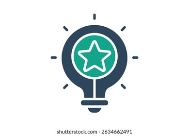 Icono de Inspiración. estilo de icono sólido. icono relacionado con la marca. Elementos de negocios Ilustración vectorial