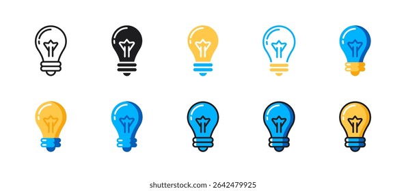 Ícone de inspiração simbolizando ideias, criatividade, inovação, brainstorming, desenvolvimento de estratégias, conceitos de negócios e pensamento de start-ups em vetor.