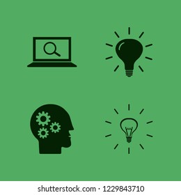 inspiration icon. inspiration vector icons set bulb, find concept and gear head