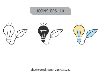 inspiration icons  symbol vector elements for infographic web