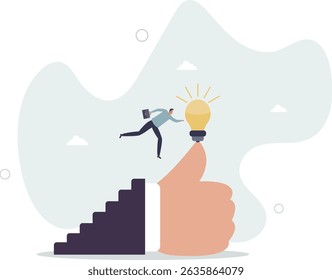 Inspiration idea to inspire or motivate people to success, business innovation or creativity, solution or invention concept. character life .
