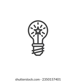 Inspiration, idea line icon. linear style sign for mobile concept and web design. Light bulb, lamp outline vector icon. Symbol, logo illustration. Vector graphics