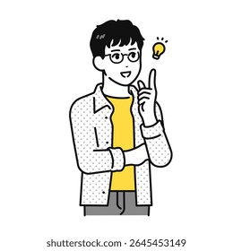 Inspiration idea solution young man illustration material