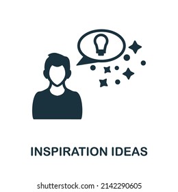 Inspiration Ideas icon. Monochrome simple Inspiration Ideas icon for templates, web design and infographics
