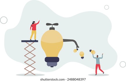 Inspiration ideas, mentorship or coaching to motivate or guidance business solution,flat design.illustration with people.