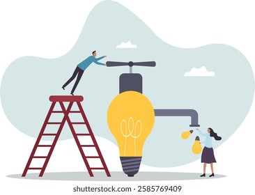 Inspiration ideas, mentorship or coaching to motivate or guidance business solution,business concept.flat character.