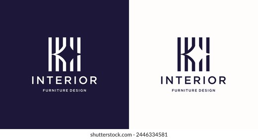 inspiration interior abstract logo in square space with spark silhouette design template.