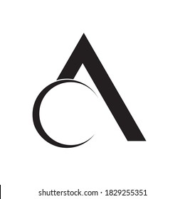 inspiration from the letter a combined with the 7 letter c in the shape of a crescent moon