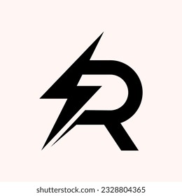 inspiration for the letter R and lightning logo design.