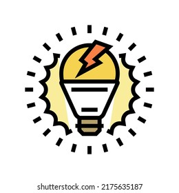 inspiration light bulb color icon vector. inspiration light bulb sign. isolated symbol illustration