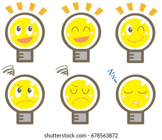 Inspiration Light bulb set / Vector image of icon six-type