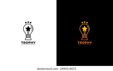 Logo del icono del trofeo de la luz de la Inspiración, diseño gráfico de la Ilustración vectorial