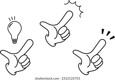 
Inspiration of Lightbulb and Pointing Finger Pictogram