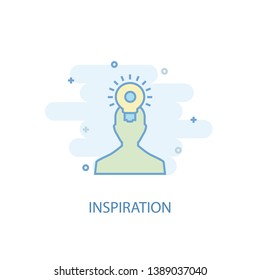 inspiration line concept. Simple line icon, colored illustration. inspiration symbol flat design. Can be used for UI/UX