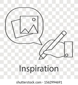 Inspiration line icon concept. Creative idea design  for online services, research and social Marketing, Can be used for web banners, printed material, and website design.