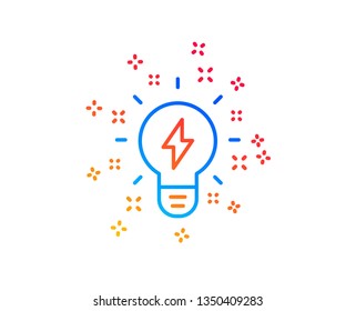 Inspiration line icon. Creativity light bulb with lightning bolt sign. Graphic art symbol. Gradient design elements. Linear inspiration icon. Random shapes. Vector