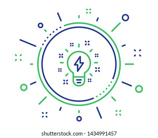 Inspiration line icon. Creativity light bulb with lightning bolt sign. Graphic art symbol. Quality design elements. Technology inspiration button. Editable stroke. Vector