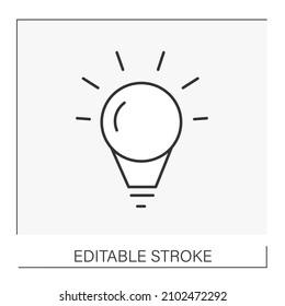 Inspiration line icon. Idea lightbulb. New successful idea for business.Startup concept. Isolated vector illustration. Editable stroke