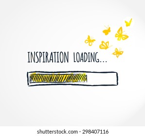 Inspiration loading concept. Progress bar design. Vector illustration. 