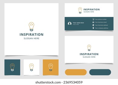 Inspiration Logo-Design mit bearbeitbarem Slogan. Branding-Buch- und Visitenkartenvorlage.