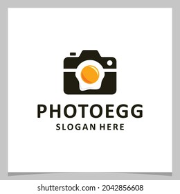 Inspiration logo design egg with camera logo. Premium vector
