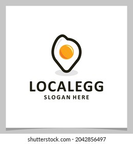 Inspiration logo design egg with location logo. Premium vector