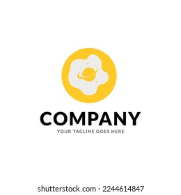 Logo de inspiración de diseño de huevo con el logo del planeta.