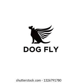 inspiration logo dog fly vector