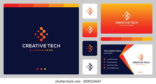 inspiration logo initial letter B abstract  with tech style and gradient color. icons for business, internet and technology.