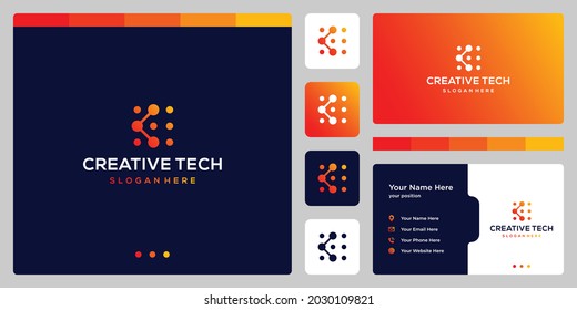 inspiration logo initial letter K abstract  with tech style and gradient color. icons for business, internet and technology.