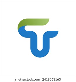 Inspiration logo initial letter T abstract with tech style and gradient color. icons for business, internet and technology.
