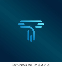 Inspiration logo initial letter T abstract with tech style and gradient color. icons for business, internet and technology.