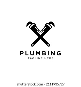 Inspiration logo for plumbing service and repair with plumbing keys commonly used.
