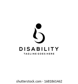 Inspiration logo / sign of disabled wheelchair which made modern simple and clean.