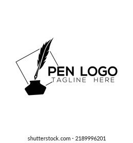 Inspiration logo template sign feather pen write.