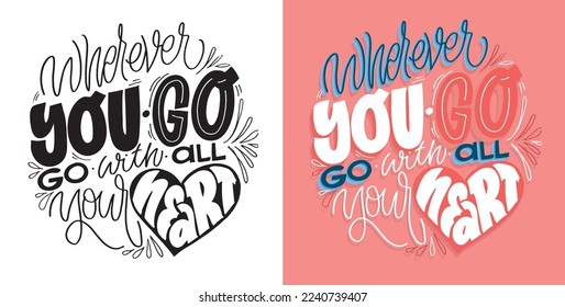 Inspiration motivation hand drawn doodle lettering art, mug print, t-shirt design.