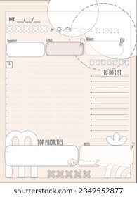  inspiration notepaper design printable . Beige  pages for tags , weekly notes, diet menu breakfast lunch dinner 