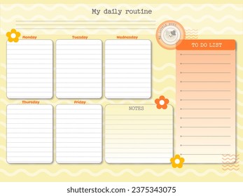 inspiration notepaper design printable . Pink, yellow, white cute pages for tags , weekly notes, diet menu breakfast lunch dinner, morning routine, Post card style letters 