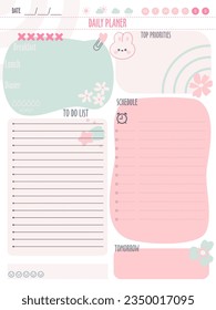 inspiration notepaper design printable .  White pink pages for tags , weekly notes, diet menu breakfast lunch dinner to do list