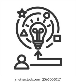 Inspiration Outline Icon Vector Illustration