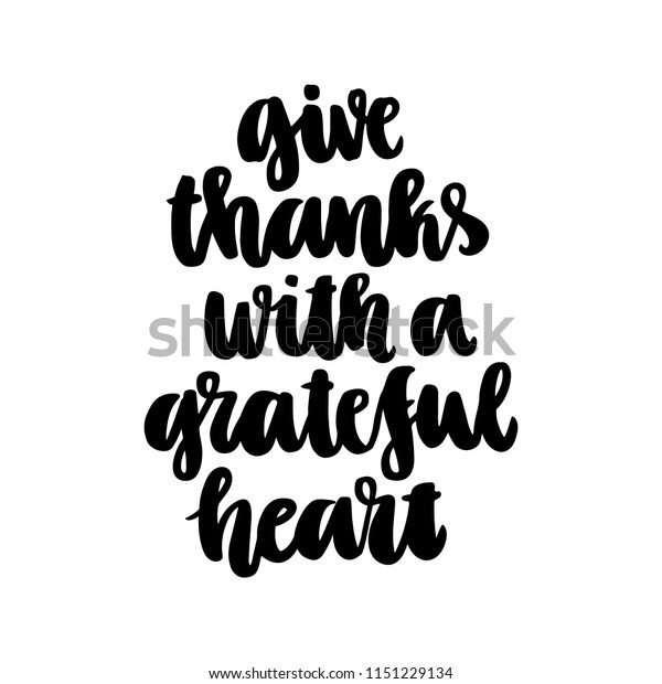 Inspiration Quote Give Thanks Grateful Heart 库存矢量图 免版税